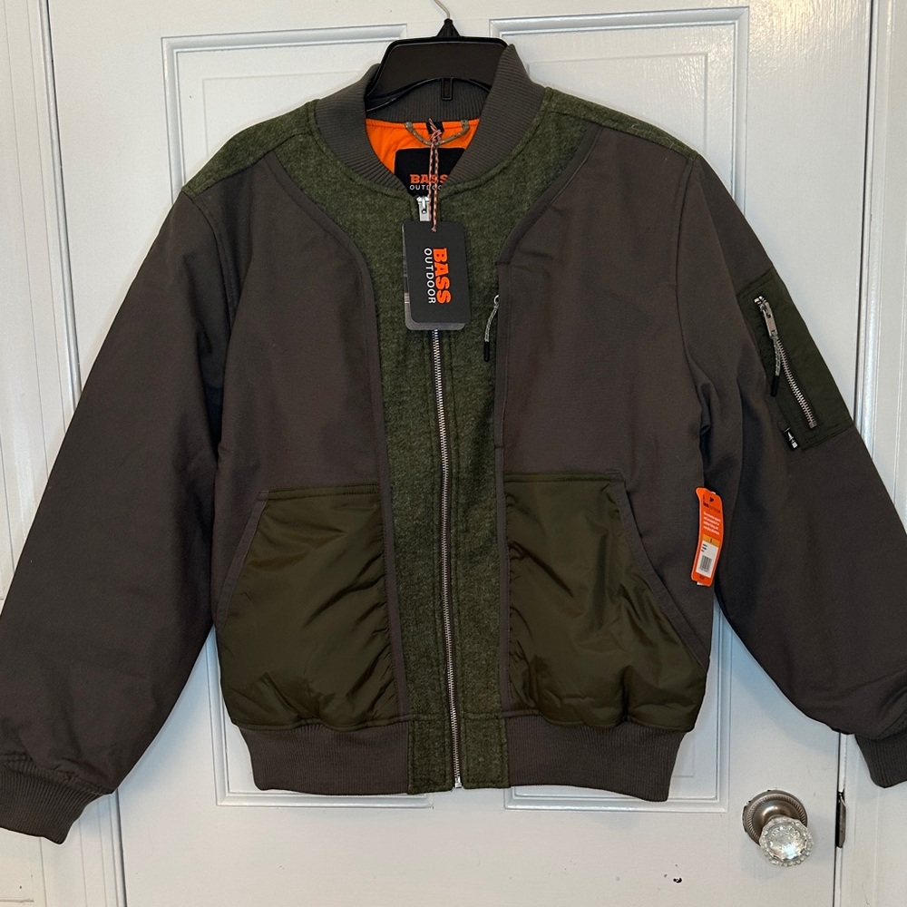 Bass Outdoor Hero Bomber Jacket Gray size S‎ NWT
